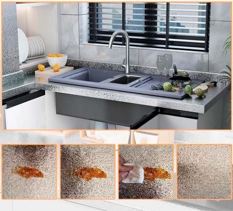 Papel Aluminio Autoadhesivo, Resistente al calor, lavable de 5 Mts x 60 cm