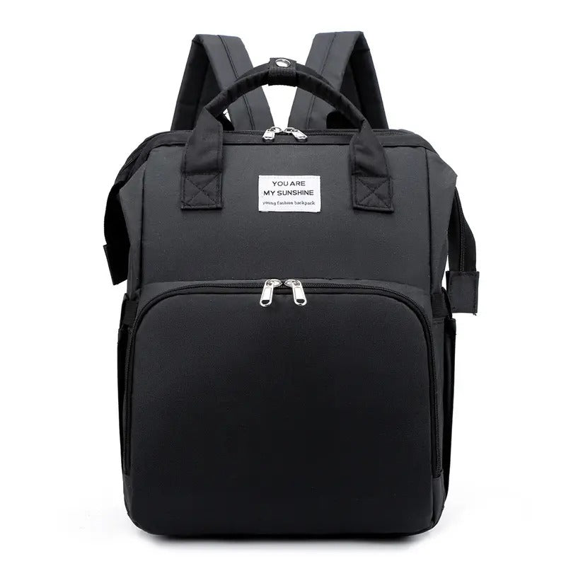 Mochila Pañalera Multifuncional Con Cama Plegable Para Bebé