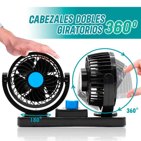 Ventilador Doble Giratorio 360° Para Auto + ENVIO GRATIS