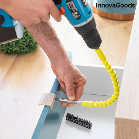 Extensor Flexible Magnético para Atornillador con Accesorios Drillex