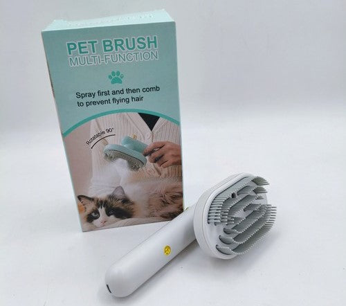 Cepillo con humificador para mascota x1 sistema push separador de pelo