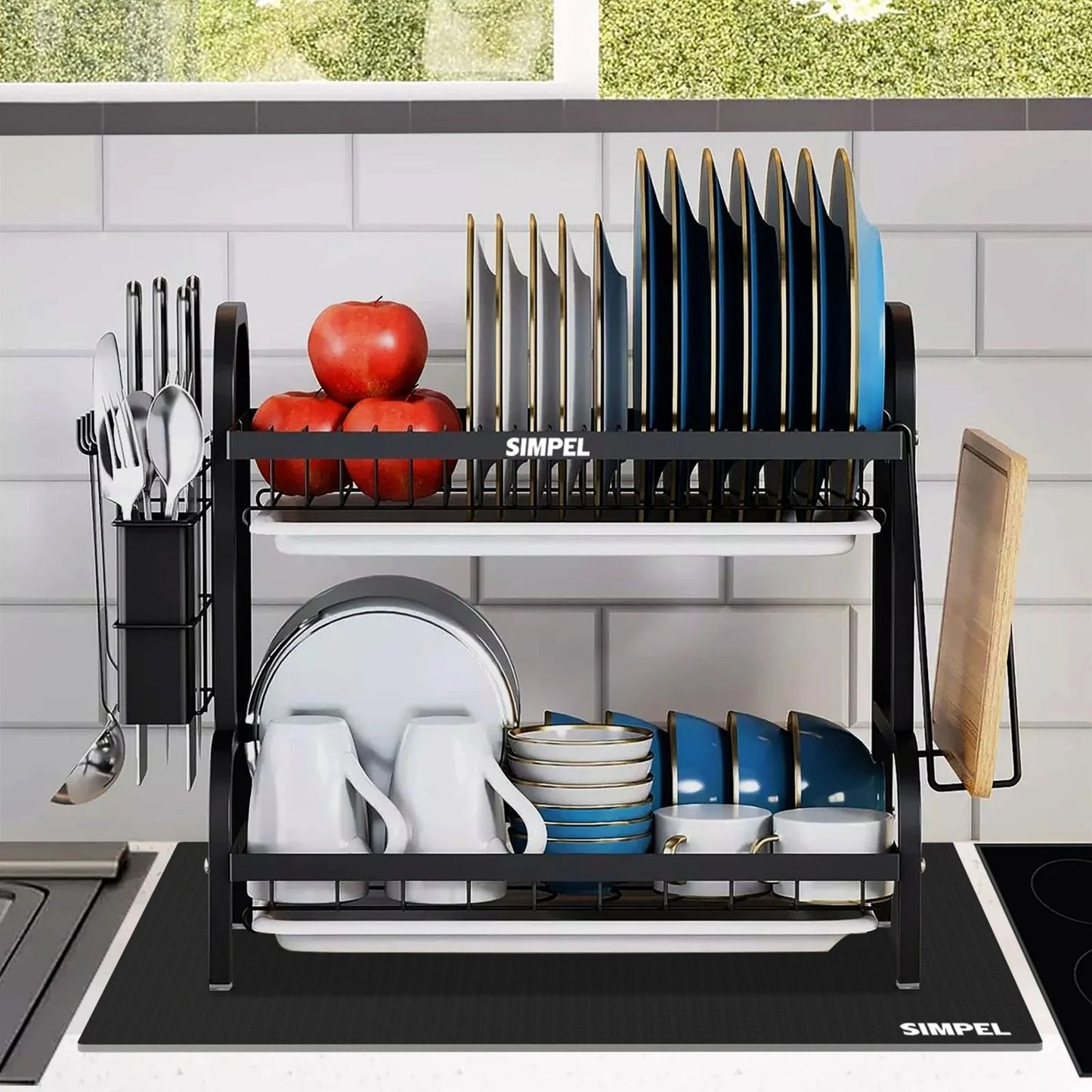 Escurridor de Platos 2 Niveles – Compacto, Resistente y Antigoteo