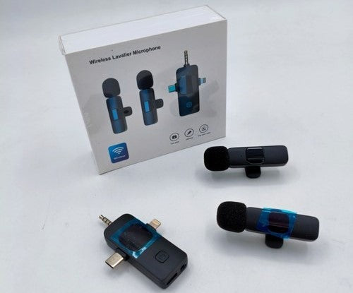 2 Microfono corbatero para celular Lightning + Usb C + Plug 3.5